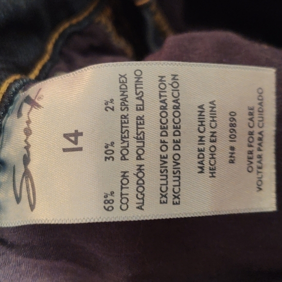 Seven7 Sunset Bermuda Long Length Dark Wash Denim Shorts Sz 14 - Picture 11 of 12